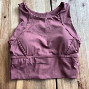 High-Neck Seamless Sports Bra in Dusty Rose | Size Small
